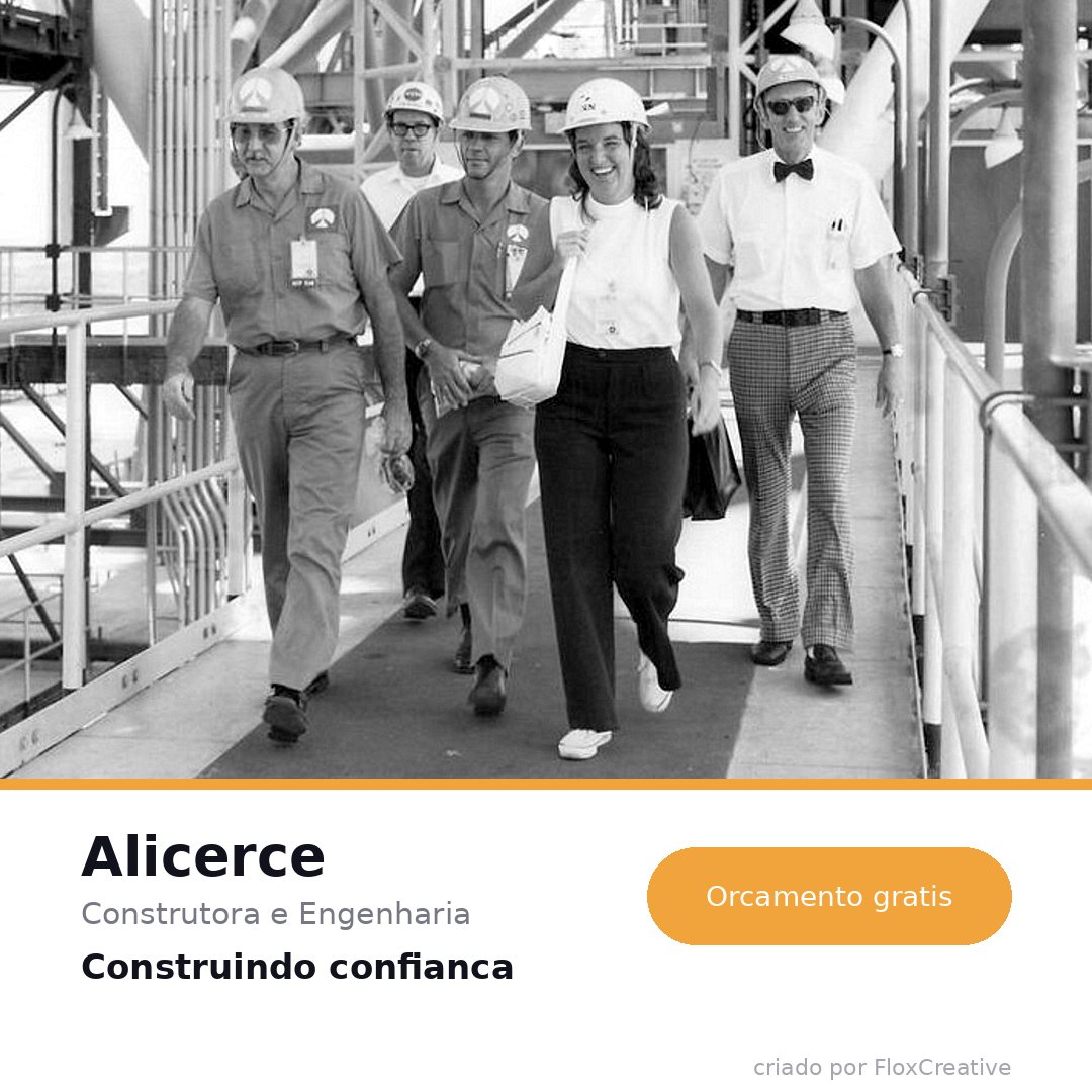 Peça com foto real criada para a construtora fictícia Alicerce